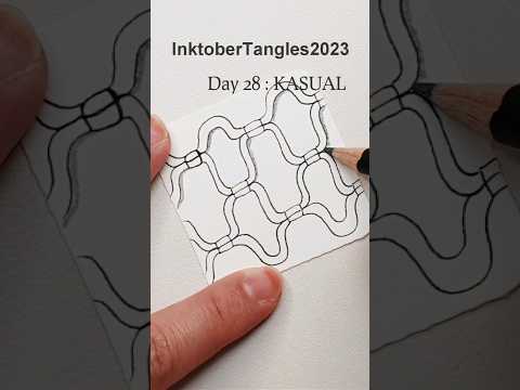 INKTOBER TANGLES 2023 DAY 28 : KASUAL #젠탱글 #zentangle...