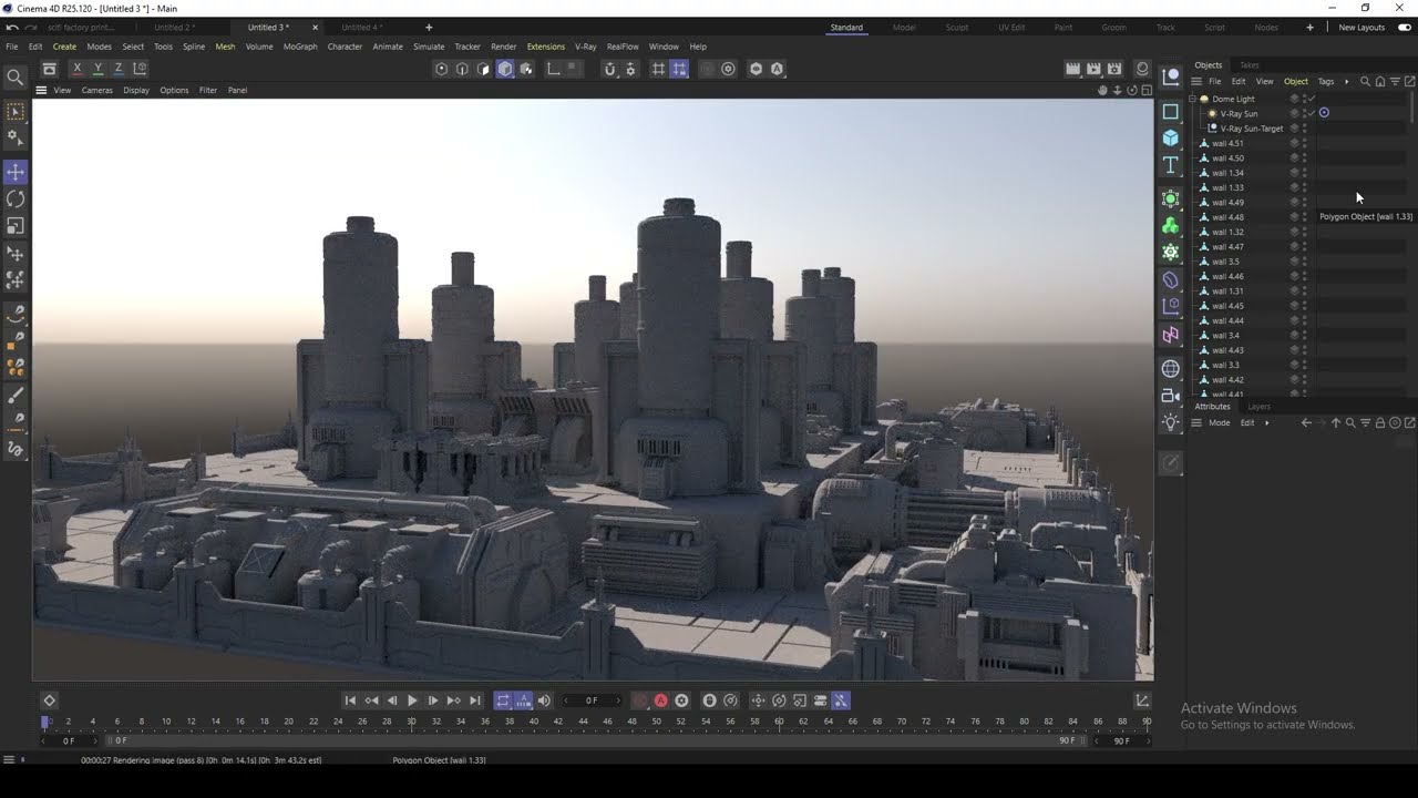 Sci-fi Factory for 3Dprint 3D Print Model