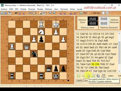 Alekhine  Aleksandrovich and maroczy g  0 1      1105