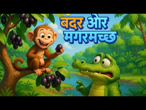Bandar Aur magarmach Story | hindi kahani | moral story in Hindi | New Story In Hindi