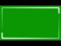 Square Shape Frame -  White Neon Effect - Green Screen - Chroma Key - No Copyright