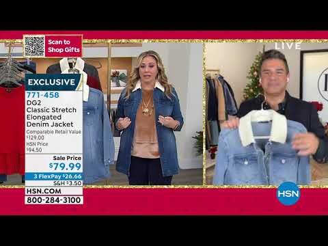 DG2 by Diane Gilman Classic Stretch Elongated Denim Jack...