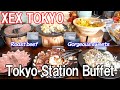 Elegant Tokyo Station Buffet XEX TOKYO Serves Roast Beef Freshly Pressed Mont Blanc Desserts