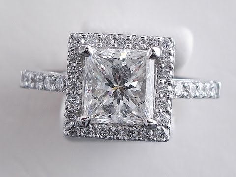 2.03 ctw Princess Cut G SI2 Diamond Engagement Ring - BigDiamondsUSA