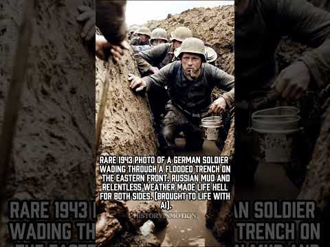 Colorized WWII: The Brutal Reality of Eastern Front Trenches (1943)