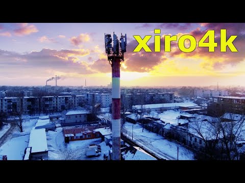 Пролёт вдоль вышки сотовой связи на дроне Xiro4k.