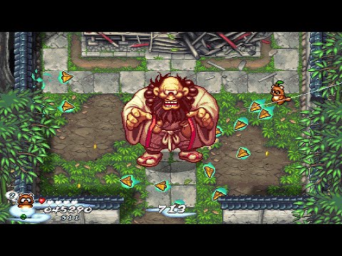 Pocky & Rocky Reshrined Gameplay ⛩️ PS4 - Cute retro revival