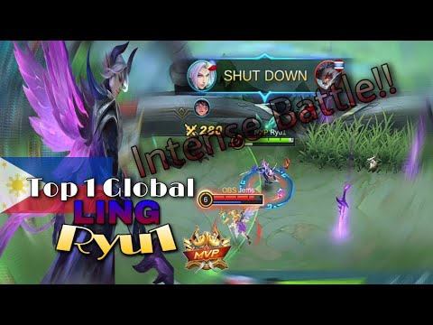 INTENSE BATTLE OF LING | TOP 1 GLOBAL LING by Ryu1 ~ MLBB