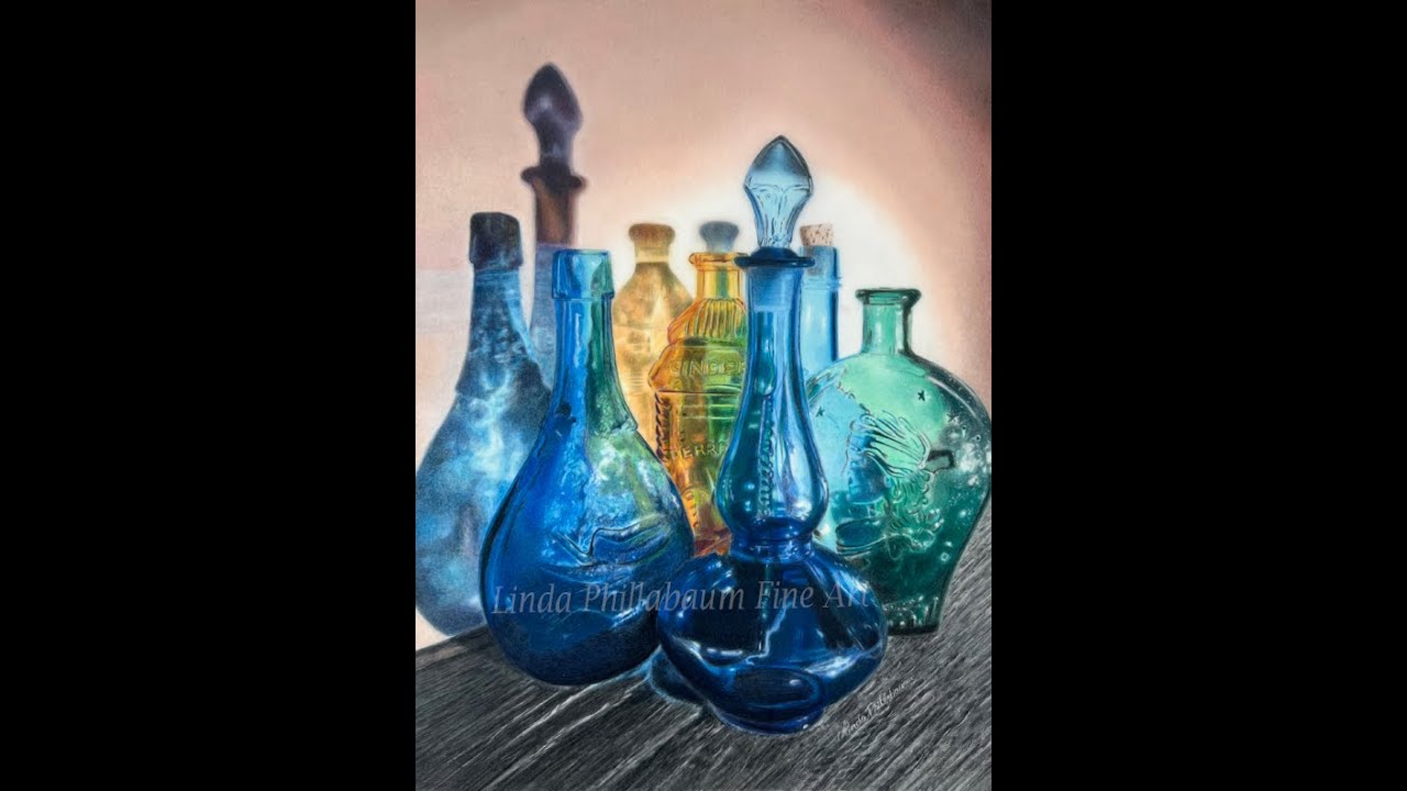 Colored Pencil on Drafting Film -  Bottles