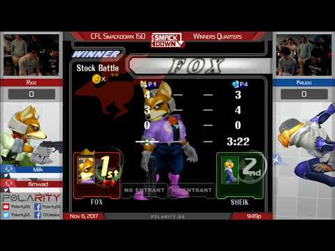 CFL Smackdown 150 Melee - Ridz (Fox) vs Krudo (Sheik) - Winners Quarters