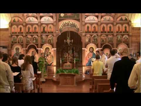 Diocesan Youth Extend Greetings to Archimandrite Grigorios