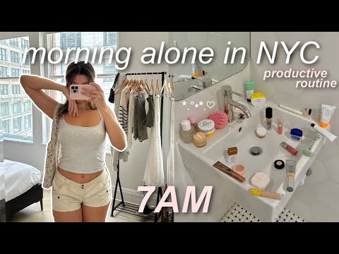 a morning alone in NEW YORK: 7AM routine ♡︎