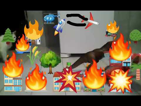 Dragão de duas cabeças e t-Rex atacam a cidade! Tm 1748 465 (rato brinquedos)