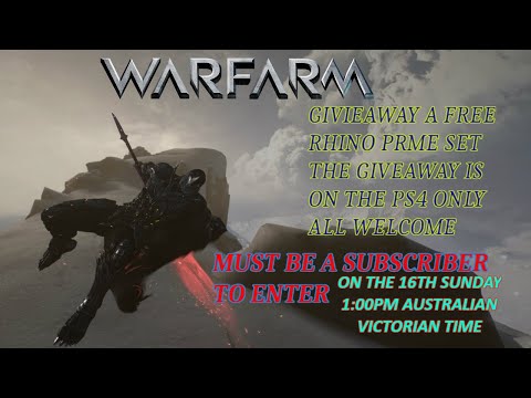 WARFARM FREE GIVEAWAY OF A RHINO PRIME SET ONLY FOR PS4 USES