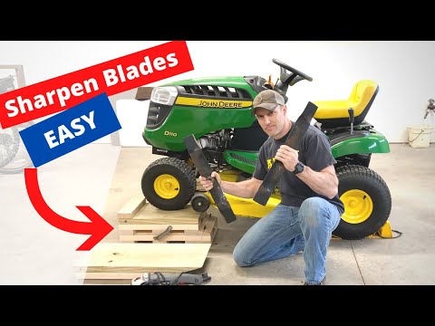 Sharpen blades on your mower WITHOUT taking deck OFF (John Deere)