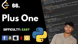 YouTube video 'Plus One | Leet code 66 | Theory explained + Python code | July day 6 code challenge'