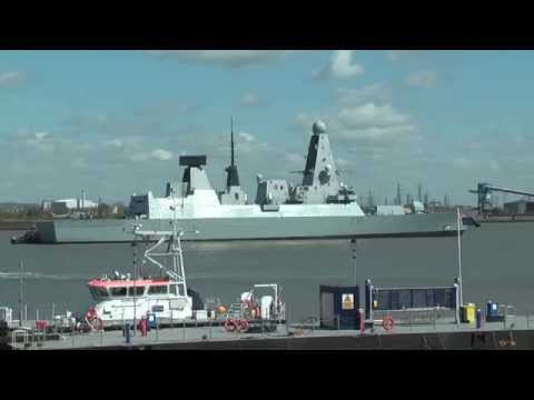 HMS Defender on the Thames