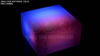 IŞIKLI DÜZ KÜP PARKE 10X10 MAVİ AMBER