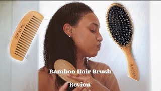 Bamboo Hair Brush Review on Natural Hair | Ft Sonvera