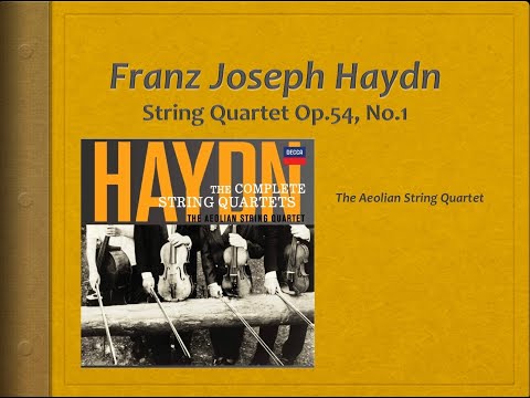 Haydn, String Quartet Op 54, no 1 - Video Score . Aeolian Quartet