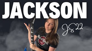Video thumbnail for Jackson Series Dinky Arch Top JS22 DKA Electric Guitar | Overview + Demo by Ashley Offset