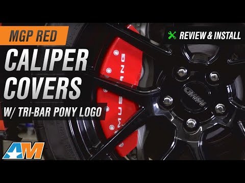 2015-2017 Mustang (V6, EcoBoost) MGP Red Caliper Covers w/ Tri-Bar Pony Logo Review & Install