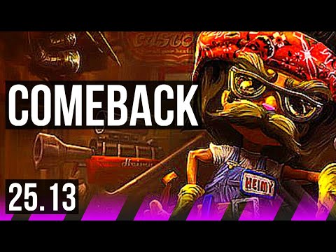 HEIMERDINGER & Ziggs vs NAMI & Smolder (SUP) | 6k comeback, 60k DMG, Godlike | EUW Master | 25.13