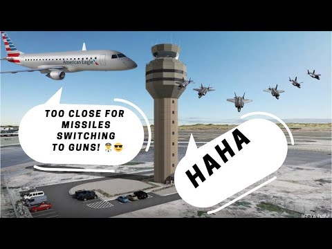 TOO CLOSE FOR MISSILES!! "Group of 6 F-35 passing below"#ATC #REAL #funnyatc