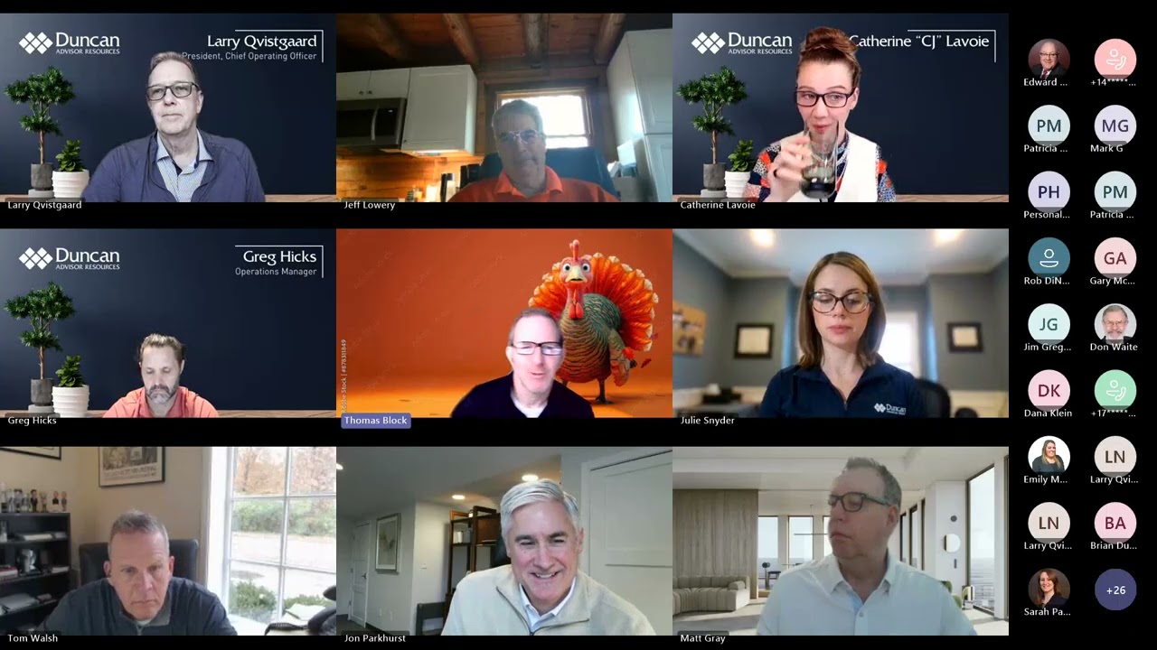 11/19/25 – Compliance: Mutual Fund Share Class Conversion Fourth Quarter 2025 Iteration, Holiday and Greeting Card Policy Update; Business: Donor Advised Funds Reminder, Holiday Cards in MarketCentral; Presentation: 2026 Business Planning with Larry Q