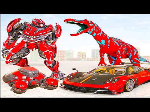 Dino Robot Transform Car Battle City Games - Android iOS Gameplay