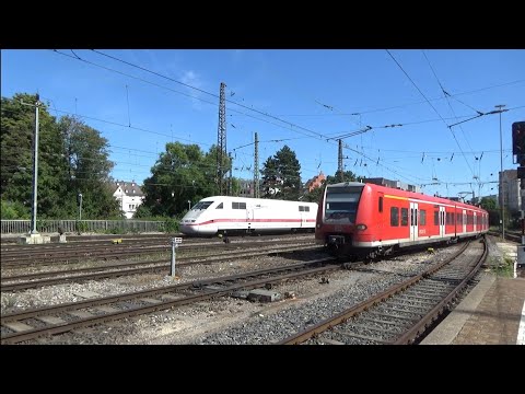 Eisenbahnverkehr auf der Südbahn in Ulm mit neu und alten Fahrzeugen Teil 1