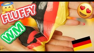 FLUFFY WM Deutschland SCHLEIM selber machen⚽🖤❤️💛Weltmeisterschaft Slime DIY DeutschlLet&#39;s Try [4K]