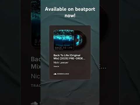 Nick Lawyer - Back To Life (Single) Available on @beatport now!
