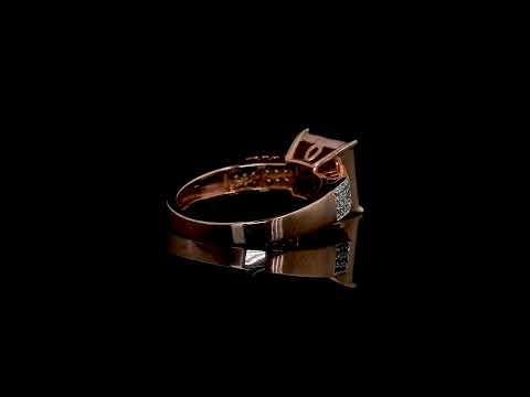 Mens 18K Yellow Gold Square Cluster Diamond Ring - NXLR0025