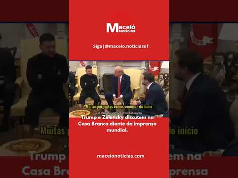 Trump e Zelensky discutem na Casa Branca diante da imprensa mundial.