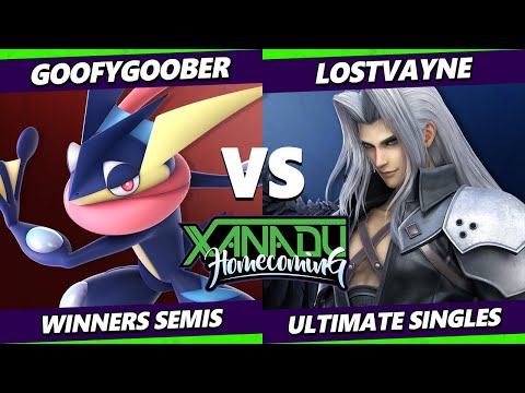 Homecoming Top 8 - GoofyGoober (Greninja) Vs LostVayne (Sephiroth, Wolf, Pyra Mythra) Smash Ultimate