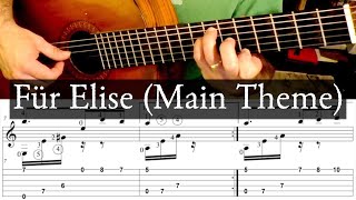 FUR ELISE (Main Theme)  - Tutorial with TAB - Fingerstyle Guitar Lesson