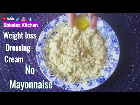 How to Make Perfect Weightloss Salad Dressing Cream without Mayonnaise /Salad cream Recipe
