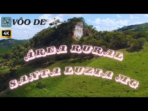 Santa Luzia MG, bela vista de drone da zona rural.
