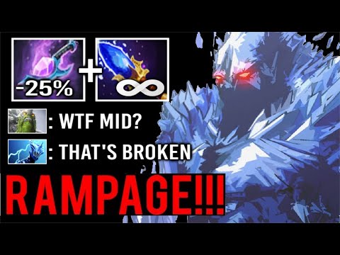 WTF Arcane Blink + Scepter AA Mid is Broken! Epic RAMPAGE Max Range Delete All Heroes by Waga Dota 2
