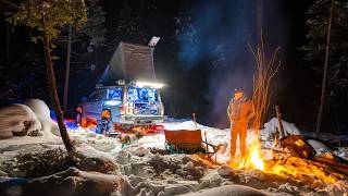 10ºF Winter Truck Camping in Deep Montana Snow