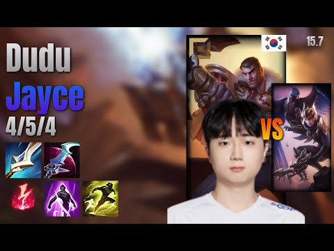 Dudu Top Jayce vs Quinn lol KR solo rank Full Game 15.7 | 두두 제이스 vs 퀸