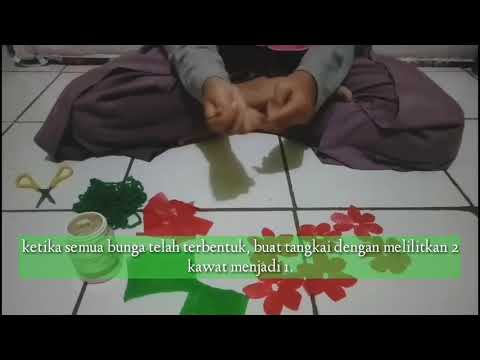 'bunga mawar' kerajinan berbasis media campuran