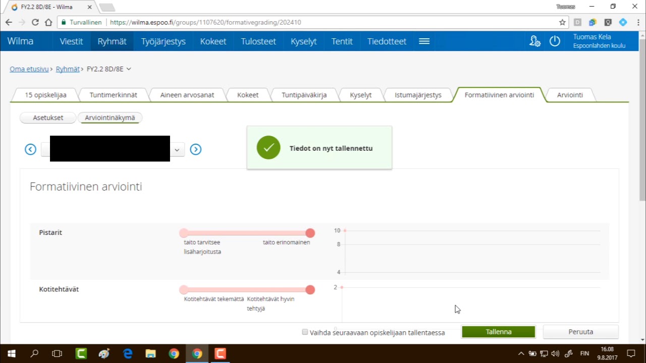 Formatiivinen arviointi Wilmassa