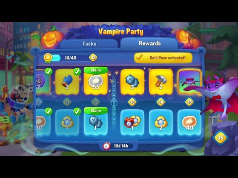 @Fishdom Win Strikes Atlantis Cup Stage 34 - 49. Vampire Party Level 32 Unlocked.