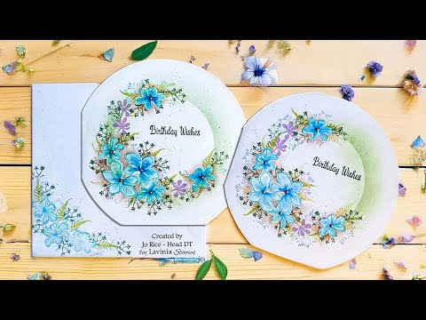 Moss Flowers Birthday Design by Jo Rice - A Lavinia Stamps Tutorial