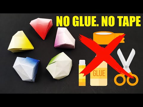 EASY Origami Diamond No GLUE! By Yakomoga