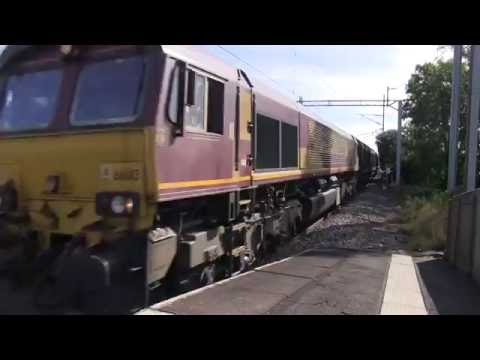 DBS Class 66 013 through Tamworth Station [[6M13 ~ Dollands Moor Sidings to Ditton Foundry]