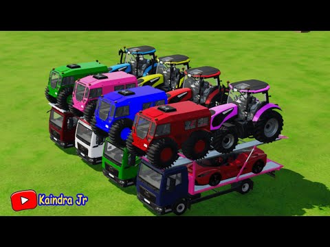 TRANSFERRING TRACTOR JOHN DEERE PICKUP WITH SCANIA TRUCKS COLORFUL! #farmingsimulator22