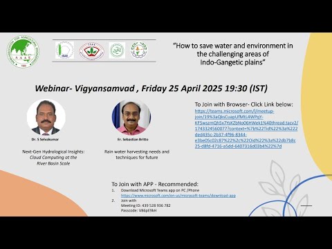 Dr. Dr. S Selvakumar & Er. Sebastian Britto --Water - Vigyansamvad - 25 April 2025